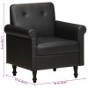 Klubové křeslo černé pravá kůže 320779
