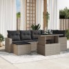 7dílná zahradní sedací souprava a podušky světle šedá polyratan 3267422