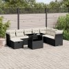 9dílná zahradní sedací souprava s poduškami černá polyratan 3274706
