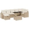 8dílná zahradní sedací souprava s poduškami béžová polyratan 3274828