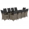 11dílný zahradní bistro set s poduškami šedý polyratan 3277242