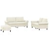 3dílná sedací souprava s poduškami krémová samet 3202228