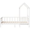 Válenda a lavice se střechou bílá 80 x 200 cm masivní borovice 3282219