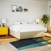 Rám postele bez matrace krémový 200 x 200 cm textil 3284504