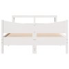 Rám postele s čelem bílý 120 x 200 cm masivní borové dřevo 3306307