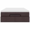 Osmanský rám postele s matrací tmavě hnědá 120x190cm textil 3311095