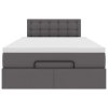 Osmanský rám postele s matrací šedá 120x190 cm umělá kůže 3311296