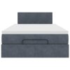 Osmanský postel s matrací tmavě šedá 120x190 cm samet 3311688