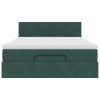 Osmanský rám postele s matrací tmavě zelená 140x200cm samet 3311708
