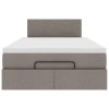 Osmanská postel s matrací & LED taupe 120x190cm látka 3312212