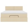 Osmanská postel s matrací & LEDs Cream 140x200 cm Látka 3312234
