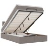 Osmanská postel s matrací & LED taupe 120x190cm látka 3312295