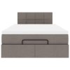 Osmanská postel s matrací & LED taupe 120x190cm látka 3312295