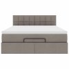 Osmanská postel s matrací & LED Taupe 140x200 cm Látka 3312316