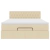 Osmanská postel s matrací & LEDs Cream 140x200 cm Látka 3312400