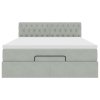 Osmanský rám postele s matrací světle šedá 140x200cm samet 3312698