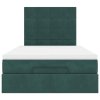 Osmanský rám postele s matracemi tmavě zelené 120x190 cm samet 3313460