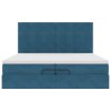 Osmanský rám postele s matrací tmavě modrý 200x200cm samet 3313497