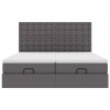 Osmanský rám postele s matrací šedá 200x200cm umělá kůže 3313662
