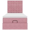 Osmanský rám postele s matracemi růžová 90x200cm samet 3314443
