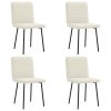 Jídelní židle 4 ks krémové samet 3315242