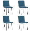 Jídelní židle 4 ks modré samet 3315243