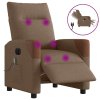 Elektrické masážní polohovací křeslo hnědé textil 3324001