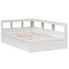 Postel s knihovnou bez matrace bílá 120x190 cm masivní borovice 3324479