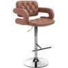 Barhocker Dublin Kunstleder (Farbe cognac, Gestell Farbe chrom)