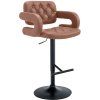 Barhocker Dublin Kunstleder (Farbe cognac, Gestell Farbe chrom)