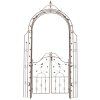 Rosenbogen Grenada mit Tor (Farbe antik weiß)