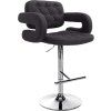 Barhocker Dublin Stoff (Farbe schwarz, Gestell Farbe chrom)