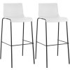Sada 2 barových židlí HOVER s plastovým rámem na 4 nohách