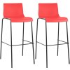 Sada 2 barových židlí HOVER s plastovým rámem na 4 nohách