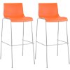 Sada 2 barových židlí HOVER s plastovým rámem na 4 nohách