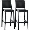 2er Set Barhocker Maya Kunststoff (Farbe dunkelgrau)