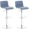 2er Set Barhocker Hover Stoff (Farbe blau, Gestell Farbe chrom)