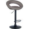 Barhocker Olinda Stoff (Farbe grau, Gestell Farbe weiß)