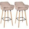 2er Set Barhocker Grant Samt (Farbe schwarz)