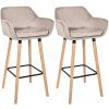 2er Set Barhocker Grant Samt (Farbe schwarz)