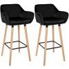 2er Set Barhocker Grant Samt (Farbe schwarz)