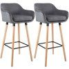 2er Set Barhocker Grant Samt (Farbe schwarz)