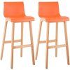 2er Set Barhocker Hover Kunststoff Vierfußgestell Natura (Farbe weiß)
