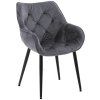 Stuhl Tanna Samt (Farbe dunkelgrau)