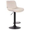 Barhocker Lentini Samt (Farbe creme, Gestell Farbe schwarz)