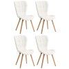 4er Set Esszimmerstuhl Elda Kunstleder (Farbe weiß)