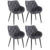 4er Set Stuhl Tanna Samt (Farbe dunkelgrau)