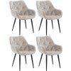 4er Set Stuhl Tanna Samt (Farbe dunkelgrau)