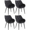 4er Set Stuhl Tanna Samt (Farbe dunkelgrau)