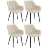 4er Set Stuhl Tanna Samt (Farbe dunkelgrau)
